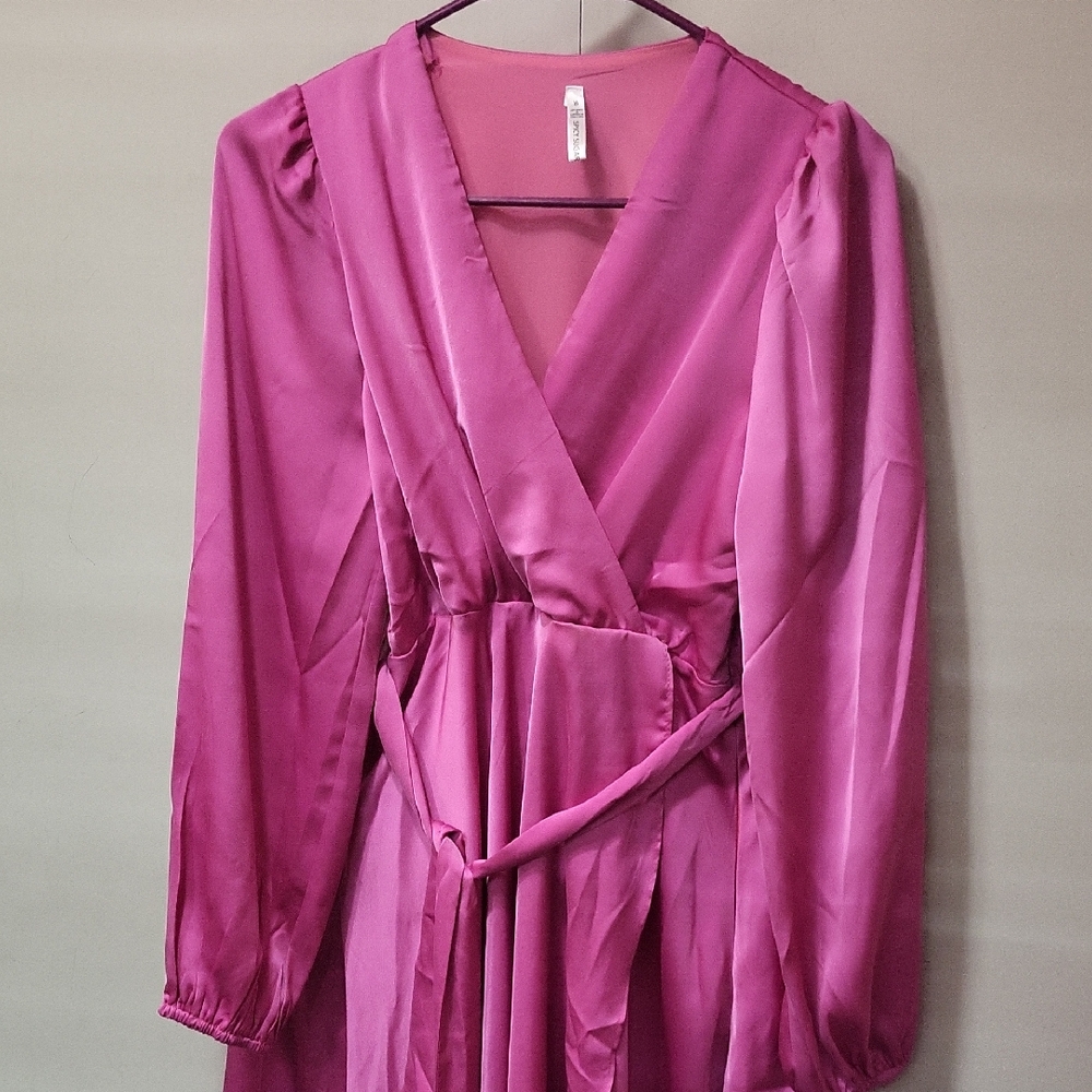 Pink Shimmering Midi Dress By Spicy Sugar, Size 8